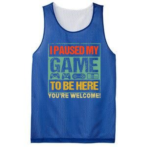 I Paused My Game To Be Here Funny Gamers Boys Teens Gift Cool Gift Mesh Reversible Basketball Jersey Tank