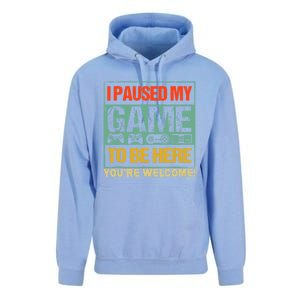 I Paused My Game To Be Here Funny Gamers Boys Teens Gift Cool Gift Unisex Surf Hoodie