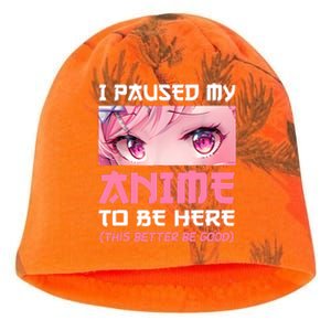 I Paused My Anime To Be Here Otaku Japanese Manga Lover Fan Kati - Camo Knit Beanie