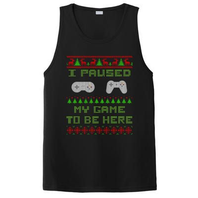 I Paused My Game To Be Here Christmas Ugly Sweater Gamer PosiCharge Competitor Tank