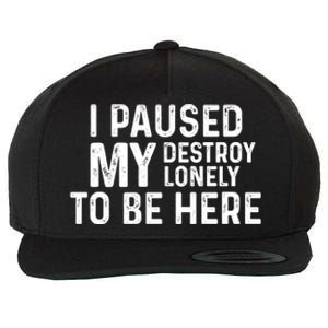 I Paused My Destroy Lonely To Be Here Wool Snapback Cap