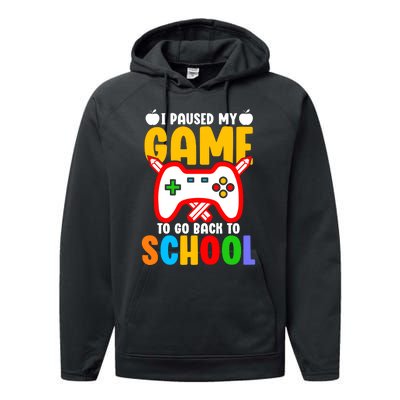 I Paused My Game To Go Back To School Teacher Student Grade Performance Fleece Hoodie