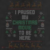 I Paused My Christmas Movie Ugly Xmas Sweater Style 7 Panel Mesh Trucker Snapback Hat