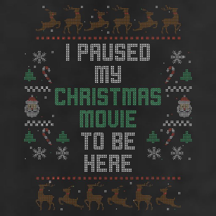 I Paused My Christmas Movie Ugly Xmas Sweater Style 11oz C Handle Ceramic Mug