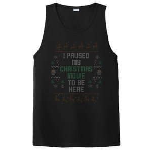 I Paused My Christmas Movie Ugly Xmas Sweater Style PosiCharge Competitor Tank