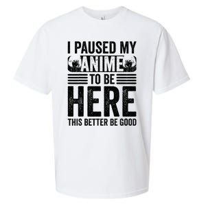 I Paused My Anime to Be Here Teens    Funny Anime Sueded Cloud Jersey T-Shirt