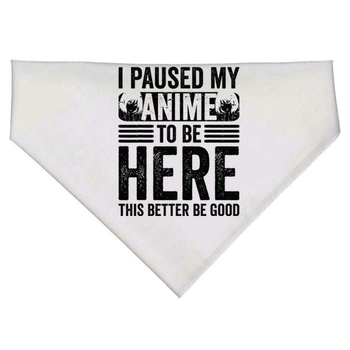 I Paused My Anime to Be Here Teens    Funny Anime USA-Made Doggie Bandana