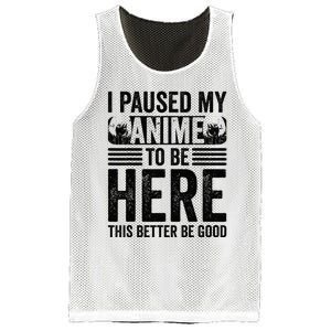 I Paused My Anime to Be Here Teens    Funny Anime Mesh Reversible Basketball Jersey Tank