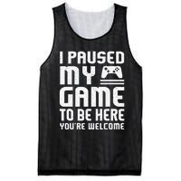 I Paused My Game To Be Here Funny Video Gamers Gift  Mesh Reversible Basketball Jersey Tank