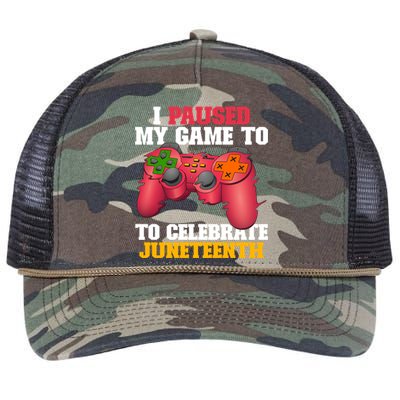 I Paused My Game To Celebrate Juneteenth Ecipation Day Gift Retro Rope Trucker Hat Cap