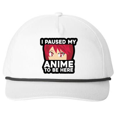 I Paused My Game To Be Here Funny Anime Snapback Five-Panel Rope Hat