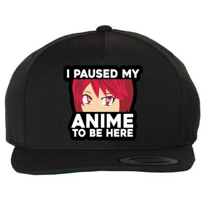 I Paused My Game To Be Here Funny Anime Wool Snapback Cap