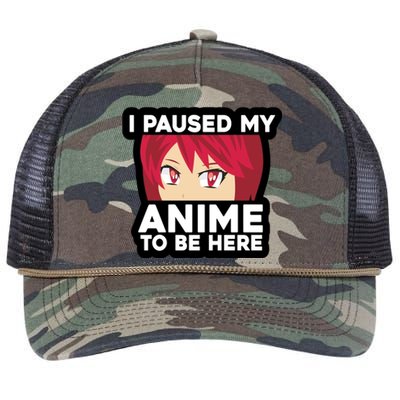 I Paused My Game To Be Here Funny Anime Retro Rope Trucker Hat Cap