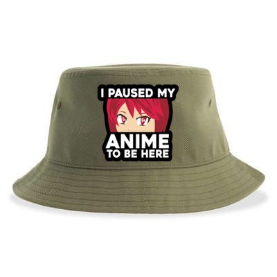 I Paused My Game To Be Here Funny Anime Sustainable Bucket Hat