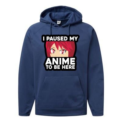 I Paused My Game To Be Here Funny Anime Performance Fleece Hoodie