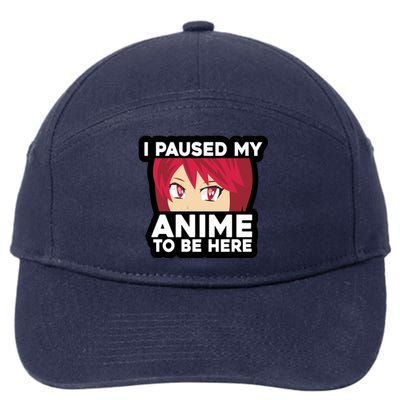 I Paused My Game To Be Here Funny Anime 7-Panel Snapback Hat