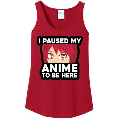 I Paused My Game To Be Here Funny Anime Ladies Essential Tank