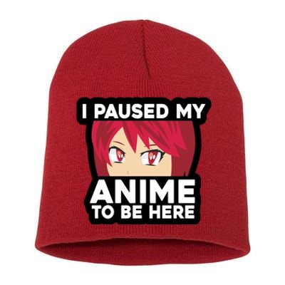 I Paused My Game To Be Here Funny Anime Short Acrylic Beanie