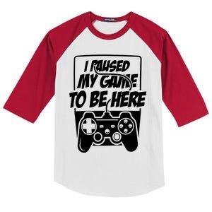 I Paused My Game To Be Here Kids Colorblock Raglan Jersey