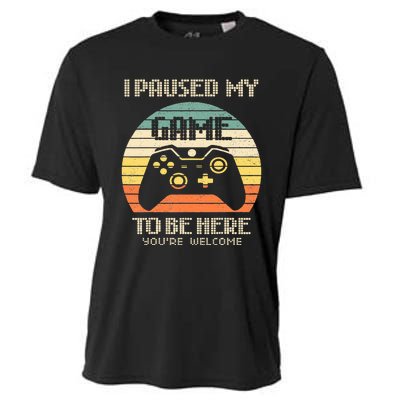 I Paused My Game To Be Here You're Welcome Retro Gamer Gift  Cooling Performance Crew T-Shirt