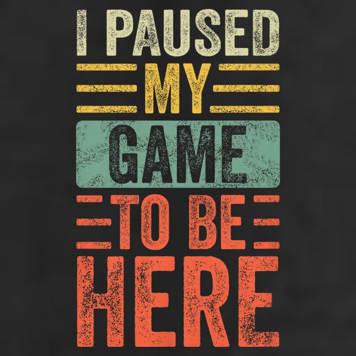 I Paused My Game To Be Here Funny Retro Vintage Video Gamer Golf Towel