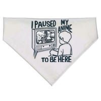 I Paused My Anime To Be Here Funny USA-Made Doggie Bandana