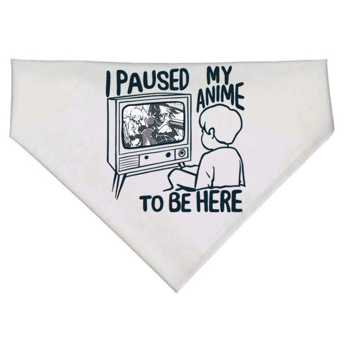 I Paused My Anime To Be Here Funny USA-Made Doggie Bandana