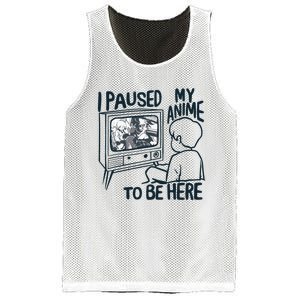 I Paused My Anime To Be Here Funny Mesh Reversible Basketball Jersey Tank