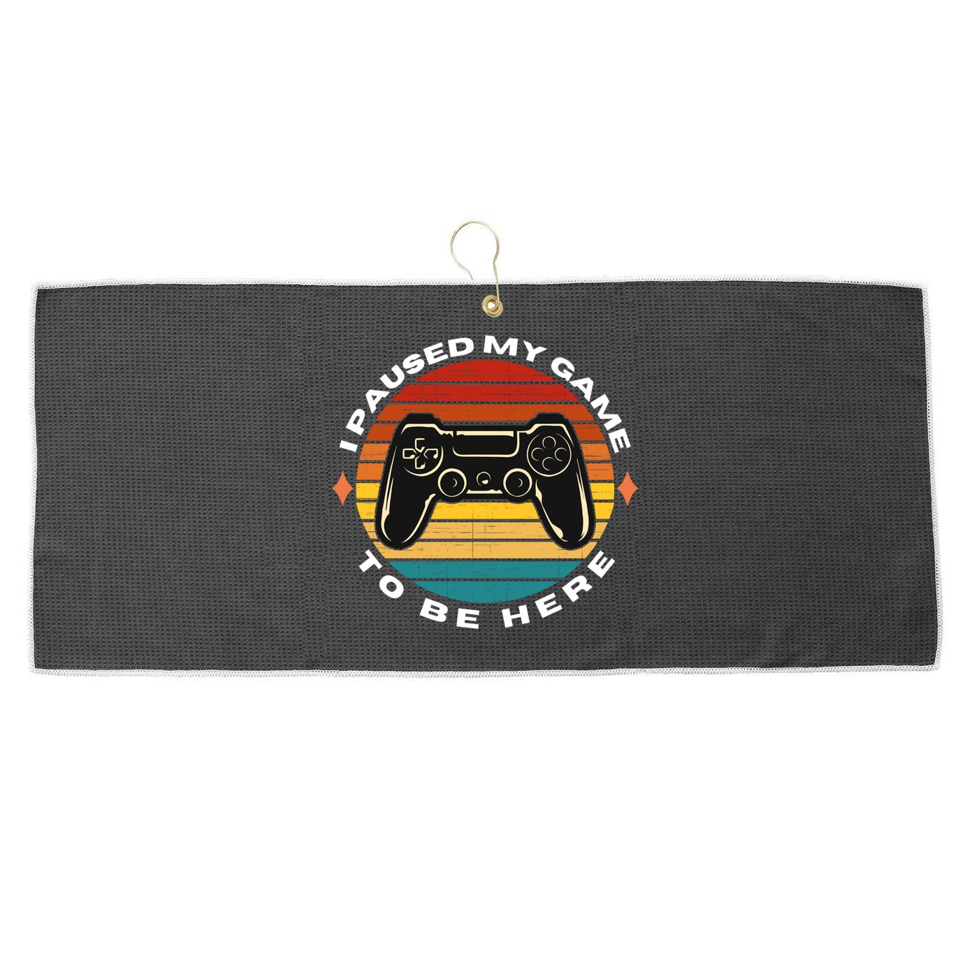 I Paused My Game To Be Here Funny Vintage Retro Video Gamer Cool Gift Large Microfiber Waffle Golf Towel