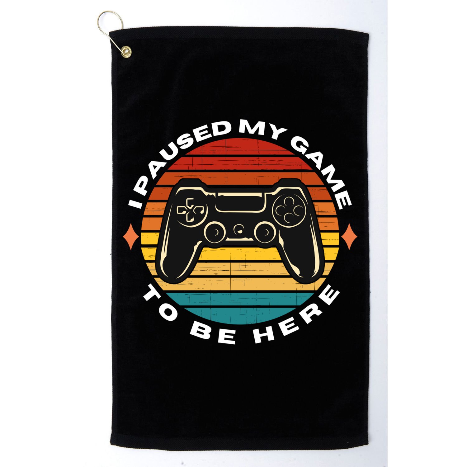 I Paused My Game To Be Here Funny Vintage Retro Video Gamer Cool Gift Golf Towel