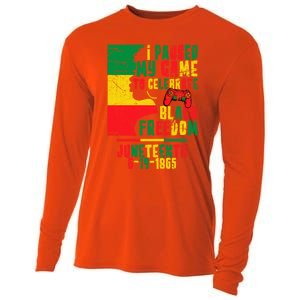 I Paused My Game To Celebrate Juneteenth Gaming Gamer Afro Gift Cooling Performance Long Sleeve Crew