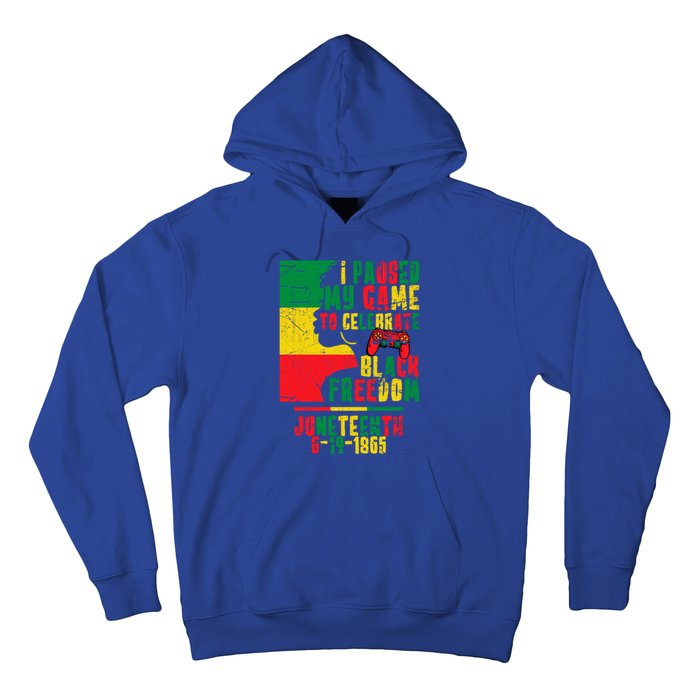 I Paused My Game To Celebrate Juneteenth Gaming Gamer Afro Gift Hoodie