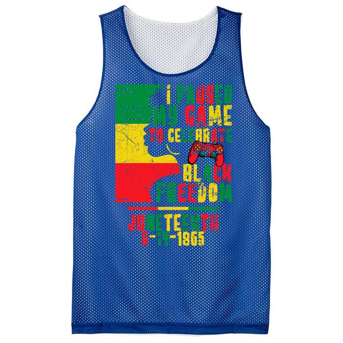 I Paused My Game To Celebrate Juneteenth Gaming Gamer Afro Gift Mesh Reversible Basketball Jersey Tank