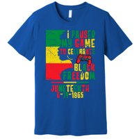 I Paused My Game To Celebrate Juneteenth Gaming Gamer Afro Gift Premium T-Shirt