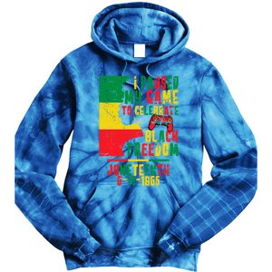 I Paused My Game To Celebrate Juneteenth Gaming Gamer Afro Gift Tie Dye Hoodie