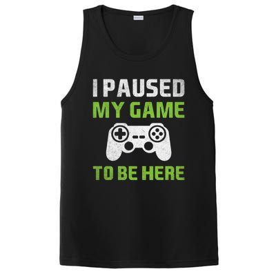 I Paused My Game To Be Here Funny Vintage Video Gamer Gift PosiCharge Competitor Tank