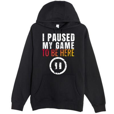 I Paused My Game To Be Here Premium Pullover Hoodie