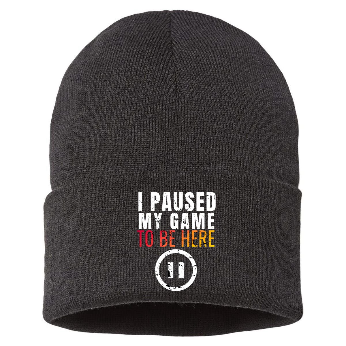 I Paused My Game To Be Here Sustainable Knit Beanie