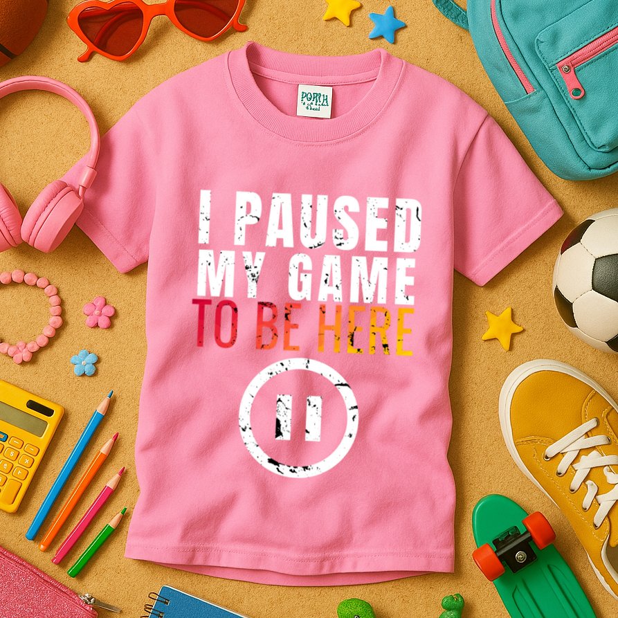 I Paused My Game To Be Here Kids T-Shirt