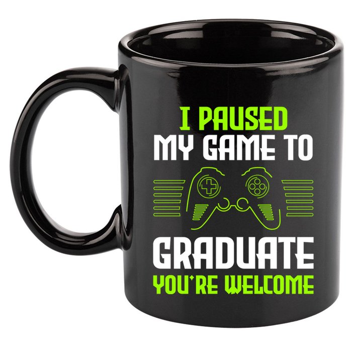 I Paused My Game To Graduate Funny Graduation Graduate Gamer 11oz C Handle Ceramic Mug