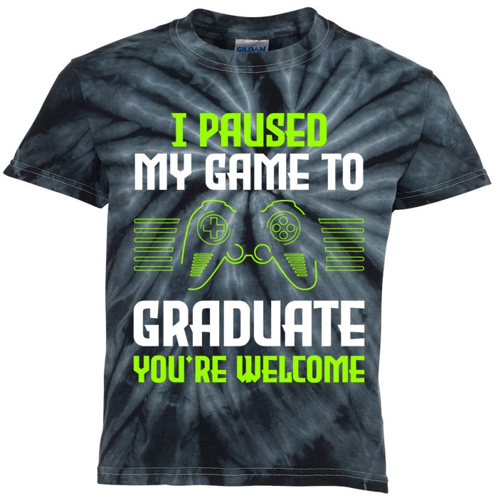 I Paused My Game To Graduate Funny Graduation Graduate Gamer Kids Tie-Dye T-Shirt