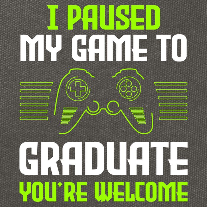 I Paused My Game To Graduate Funny Graduation Graduate Gamer Cotton Canvas Backpack