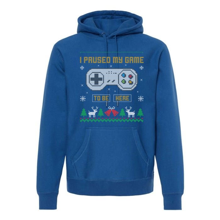 I Paused My Game To Be Here Gaming Ugly Christmas Gift Premium Hoodie