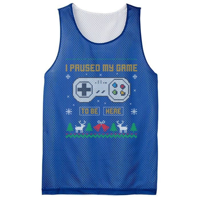 I Paused My Game To Be Here Gaming Ugly Christmas Gift Mesh Reversible Basketball Jersey Tank