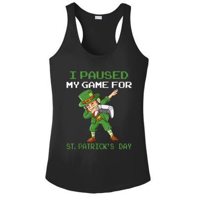 I Paused My Game For St Patricks Day Dabbing Leprechaun Ladies PosiCharge Competitor Racerback Tank