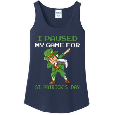 I Paused My Game For St Patricks Day Dabbing Leprechaun Ladies Essential Tank