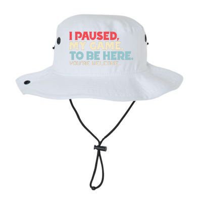 I Paused My Game To Be Here You're Welcome Retro Gamer Gifts  Legacy Cool Fit Booney Bucket Hat