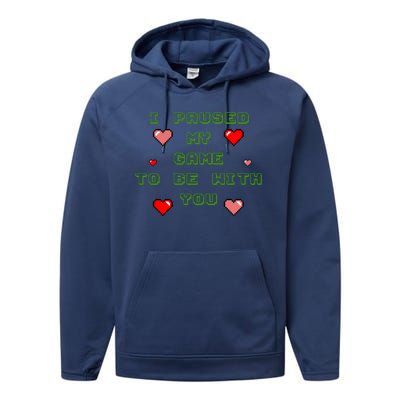 I Paused My Game To Be With You Funny Romantic Performance Fleece Hoodie