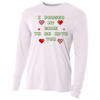 I Paused My Game To Be With You Funny Romantic Cooling Performance Long Sleeve Crew