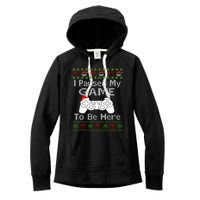 I Paused My Game To Be Here Ugly Sweater Funny Christmas Women's Fleece Hoodie